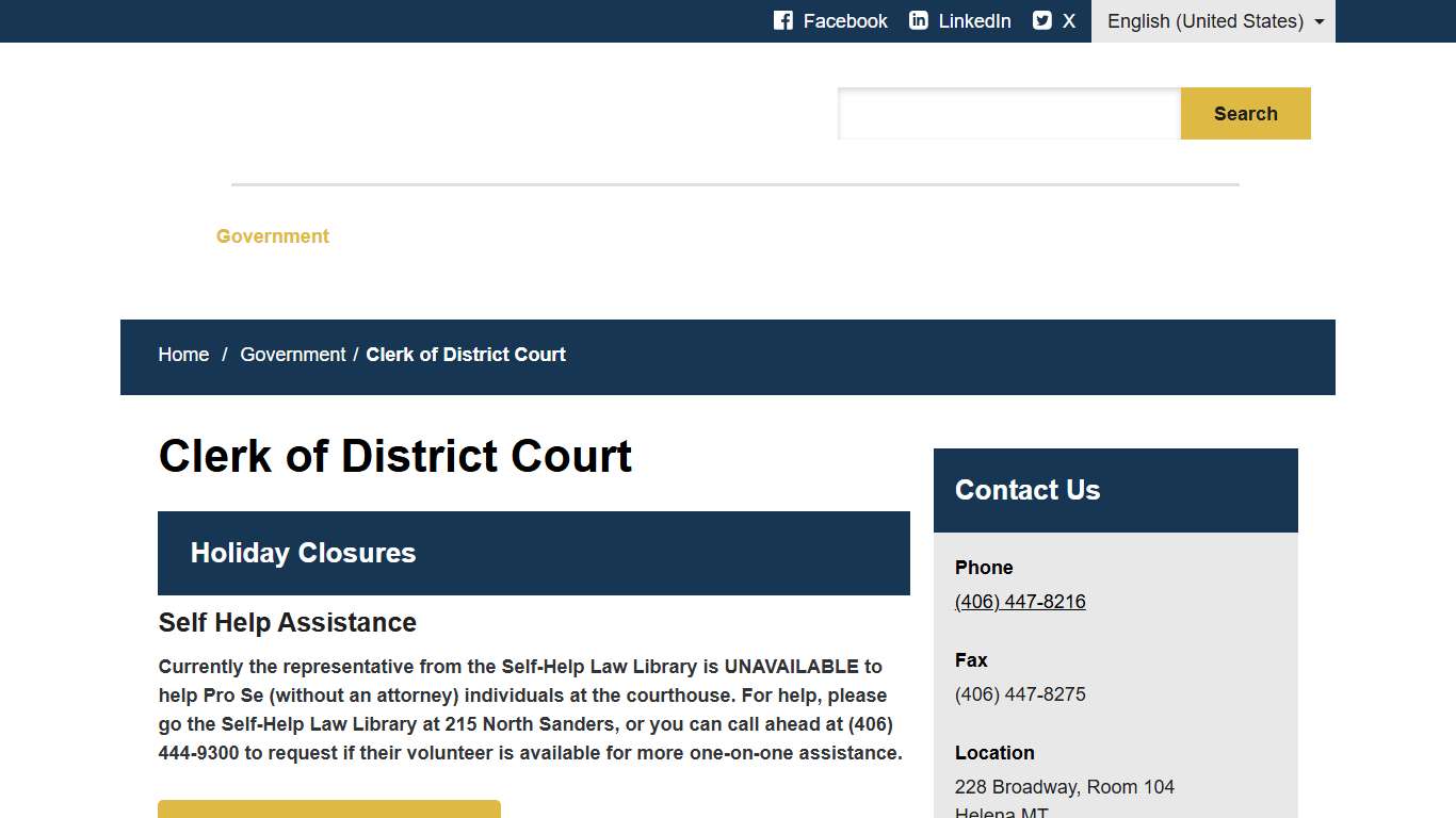 Clerk of District Court - Lewis & Clark County